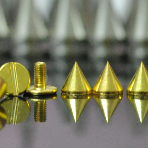 7X7mm gold cone spike 