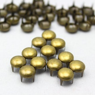 8mm round  antique bronze prong stud