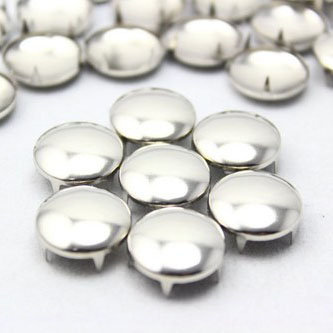 15mm round silver prong stud 